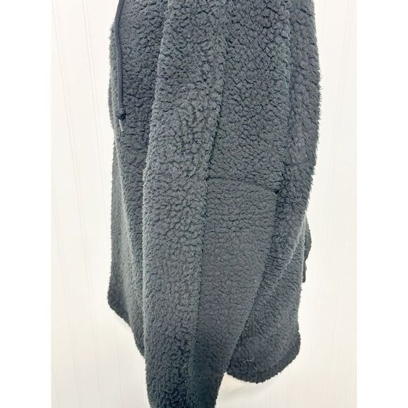 Victoria’s Secret Pink Women's Half Zip Pullover Sherpa Hoodie Black Size Medium - Picture 7 of 12